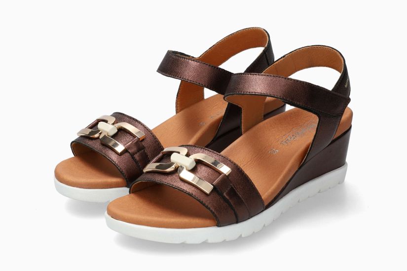 MEPHISTO YULIA | Damen Sandaletten Metallic Leder Metallik-look