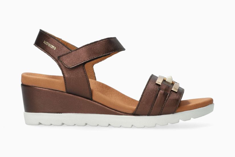 MEPHISTO YULIA | Damen Sandaletten Metallic Leder Metallik-look