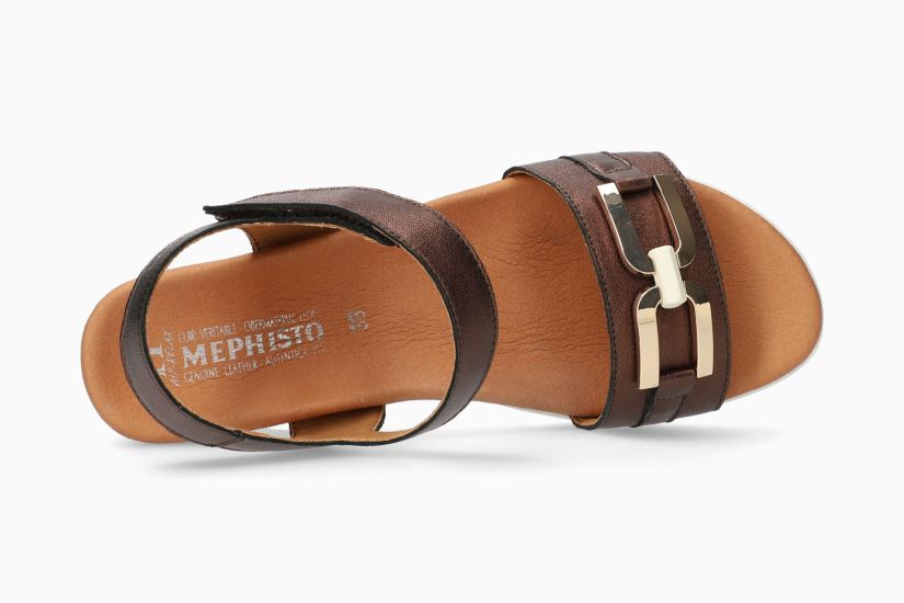 MEPHISTO YULIA | Damen Sandaletten Metallic Leder Metallik-look