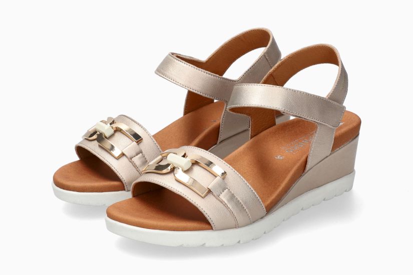 MEPHISTO YULIA | Damen Sandaletten Metallic Leder Metallik-look