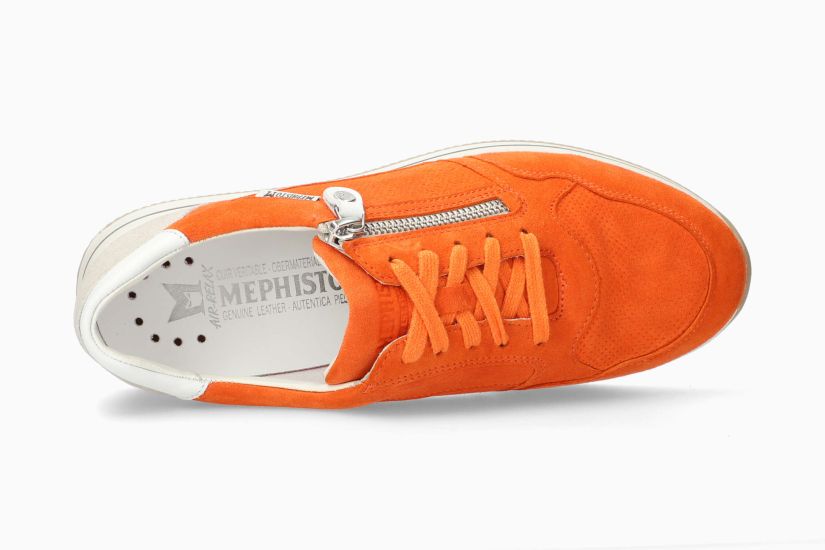 MEPHISTO LEENIE | Vrouwen Sneaker Oranje Leer Velouwen