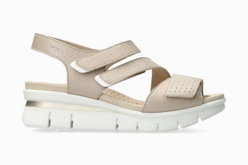 MEPHISTO RICIA | Damen Sandalen Beige Leder Metallik-look