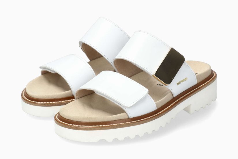 MEPHISTO VONNY | Femme Sandales Blanc Cuir Lisse