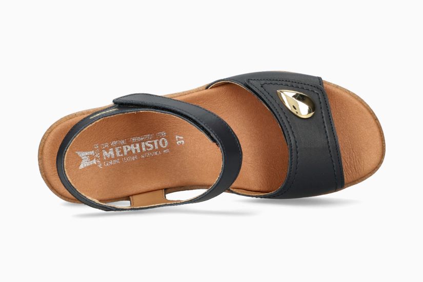 MEPHISTO FRANKA | Damen Sandaletten Dunkelblau Leder Glatt