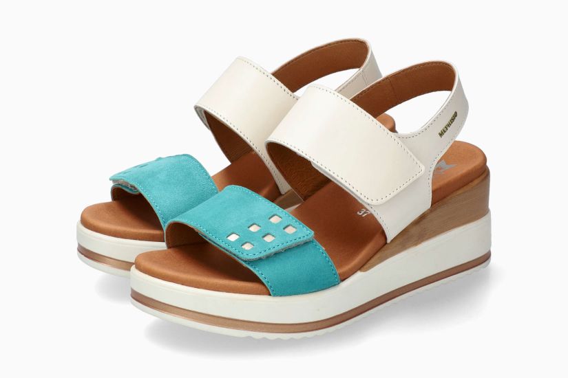MEPHISTO SWENA N | Damen Sandaletten TÜrkis Leder Glatt