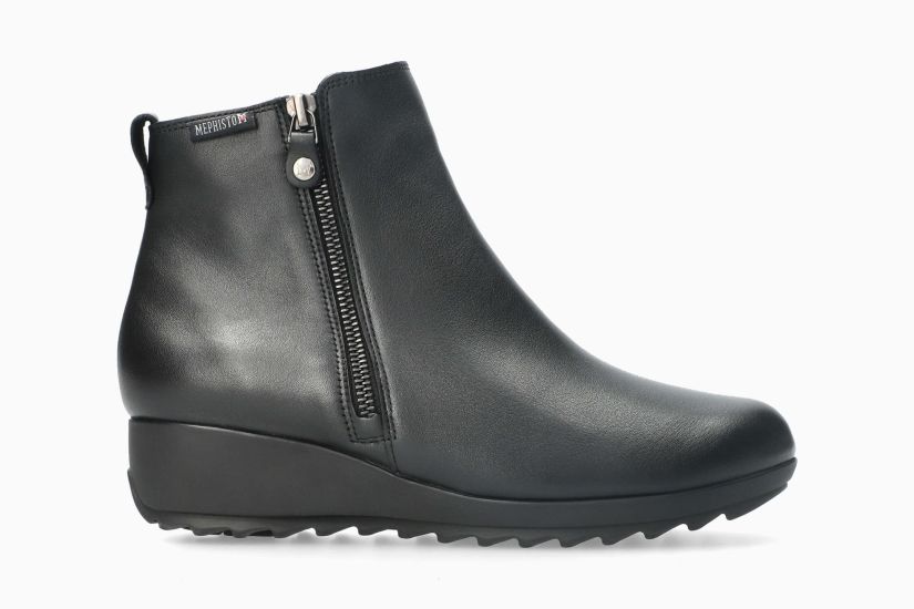 MEPHISTO ALEXANE | Mujer Bota Negro Cuero Liso