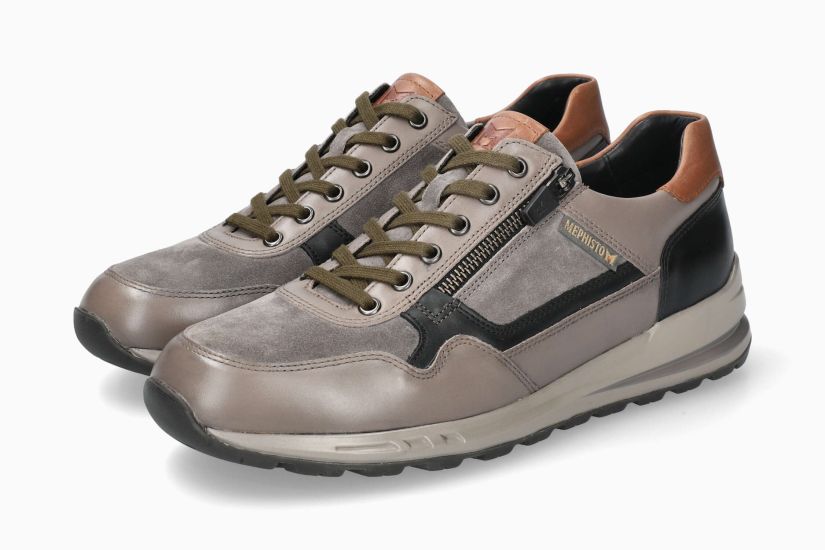 MEPHISTO BRADLEY | Men Sneaker Grey Leather Smooth