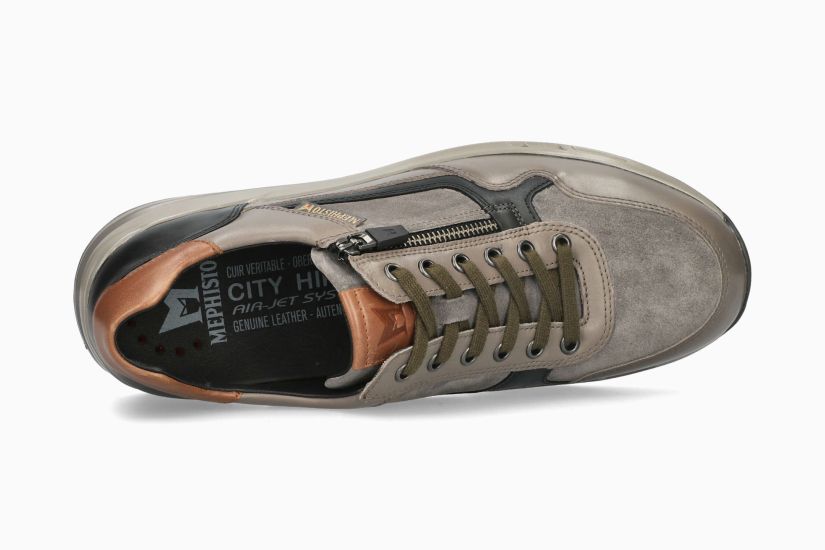 MEPHISTO BRADLEY | Men Sneaker Grey Leather Smooth