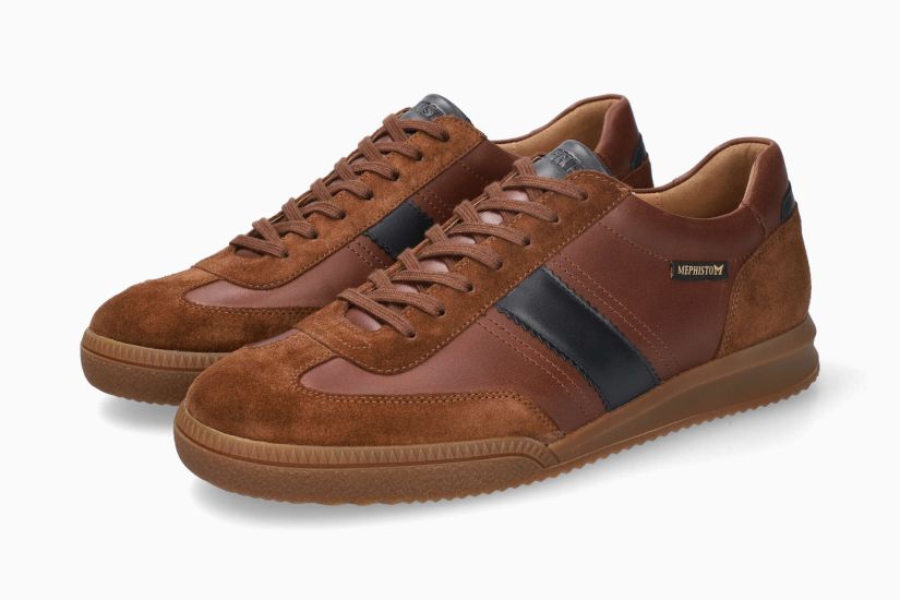 MEPHISTO ELYO | Homme Sneaker Marron Cuir Lisse