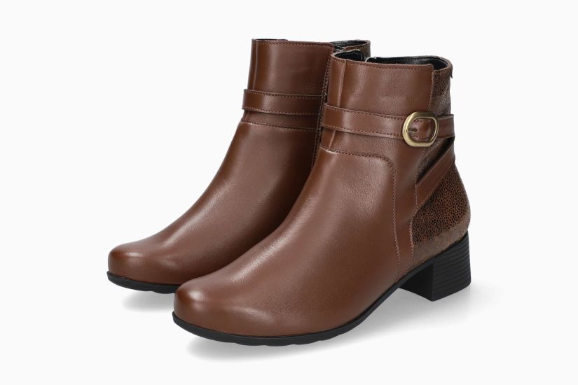 MEPHISTO GARANCE | Mujer Botas De Tacon Marron Cuero Liso