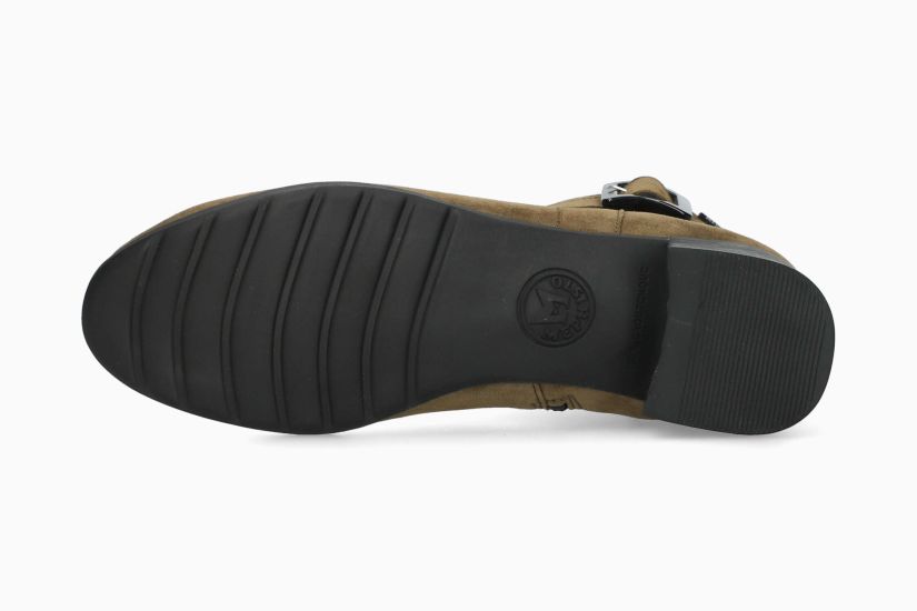 MEPHISTO GIANINA | Mujer Botas De Tacon Verde Cuero Terciopelo