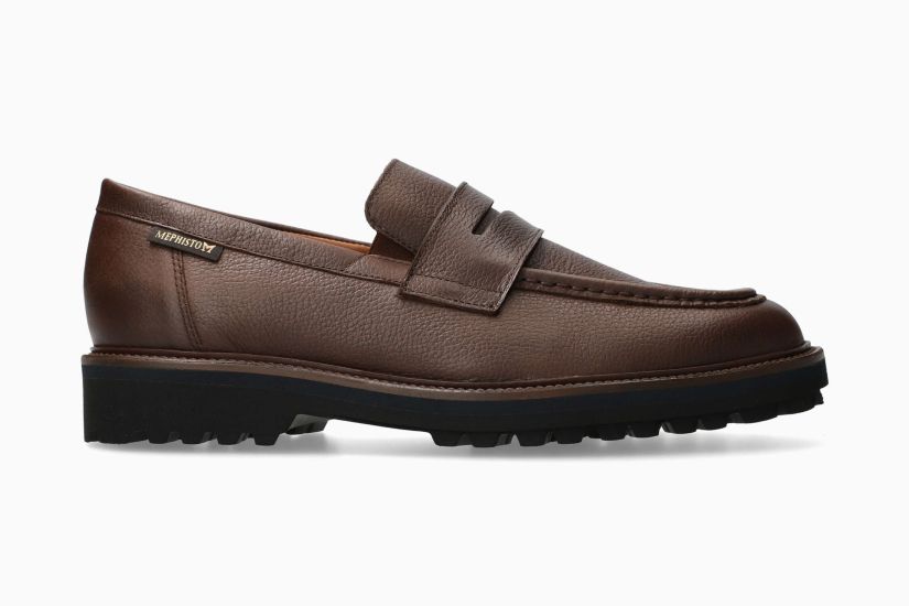MEPHISTO BUCK | Man Mocassins Donker Kastanjebruin Leer Glad