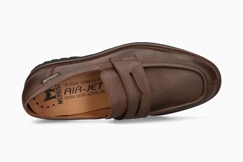 MEPHISTO BUCK | Man Mocassins Donker Kastanjebruin Leer Glad
