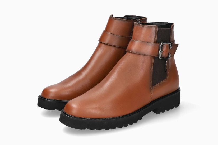 MEPHISTO SIENA | Mujer Bota Marron Cuero Liso