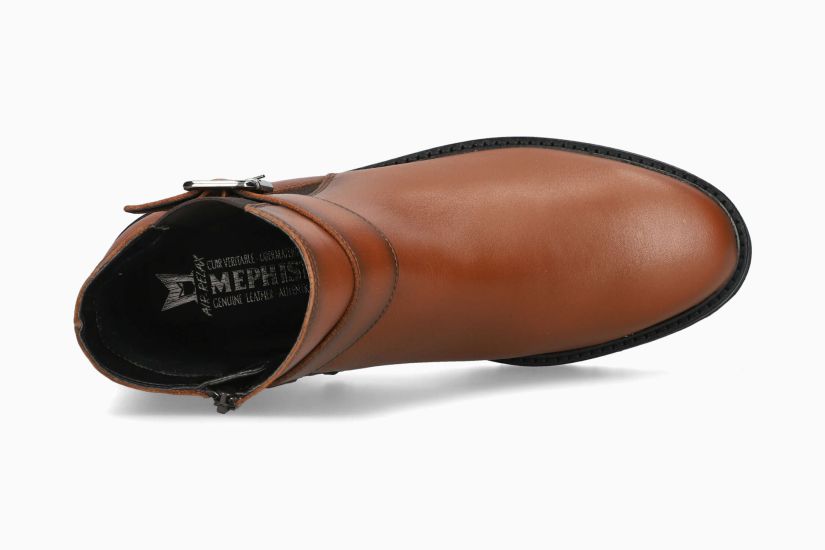 MEPHISTO SIENA | Mujer Bota Marron Cuero Liso
