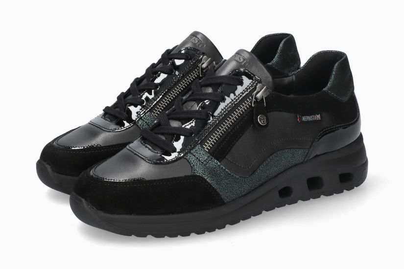 MEPHISTO LILAS | Vrouwen Sneaker Zwart Leer Glad