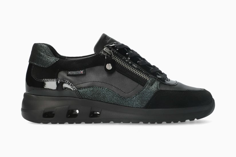 MEPHISTO LILAS | Vrouwen Sneaker Zwart Leer Glad