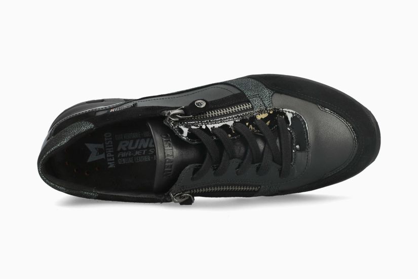 MEPHISTO LILAS | Vrouwen Sneaker Zwart Leer Glad