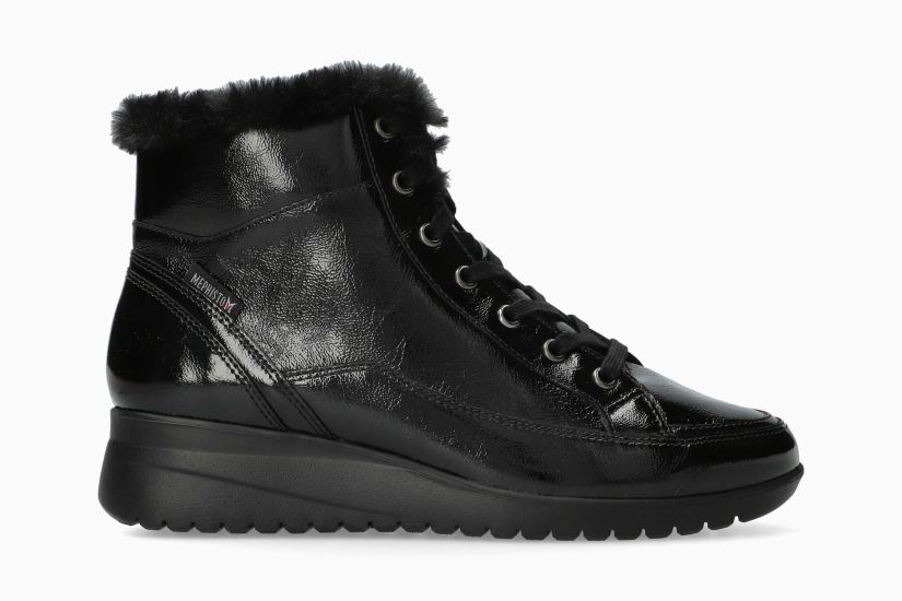 MEPHISTO ILKA | Mujer Bota Negro Cuero Barniz