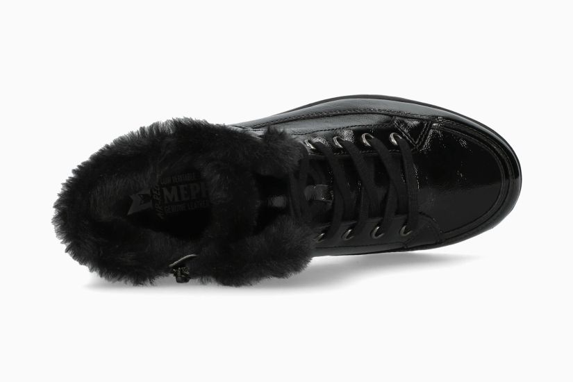 MEPHISTO ILKA | Mujer Bota Negro Cuero Barniz