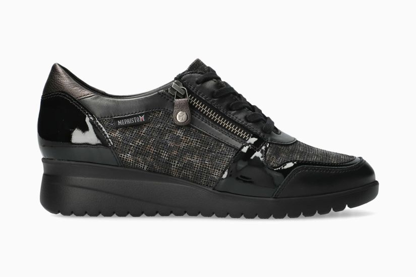 MEPHISTO IASMINA | Damen Sneaker Schwarz Leder Fantasy-print
