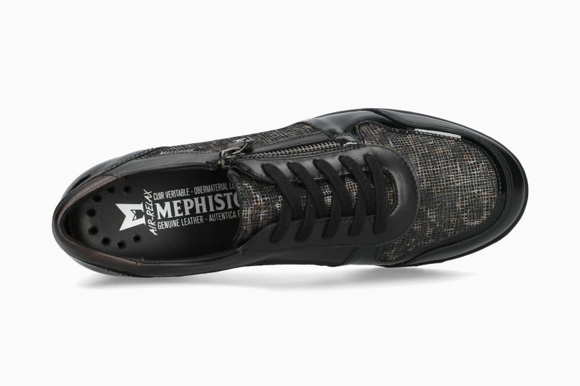 MEPHISTO IASMINA | Damen Sneaker Schwarz Leder Fantasy-print