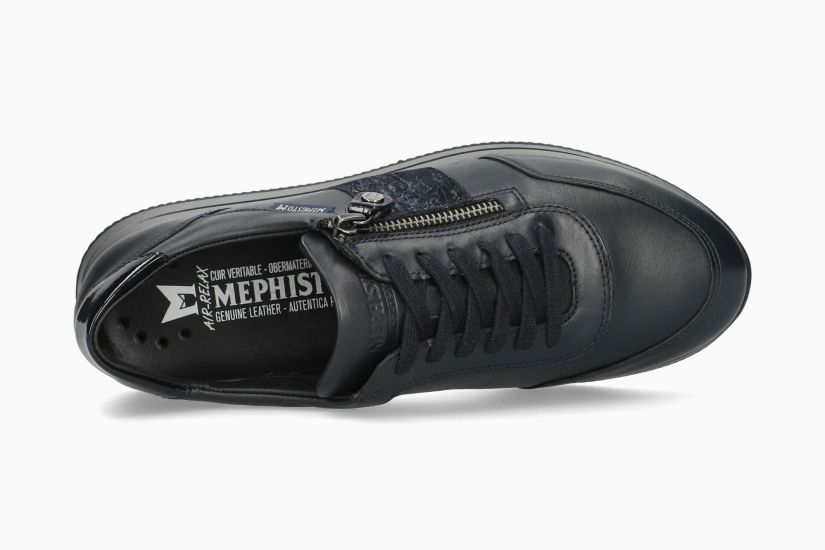 MEPHISTO LOUMA | Vrouwen Sneaker Donkerblauw Leer Glad
