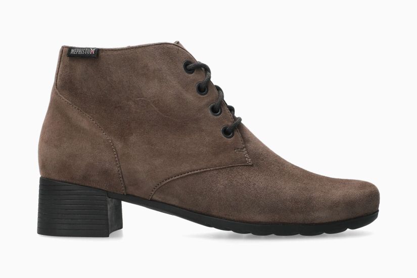 MEPHISTO GIUSTA N | Mujer Botas De Tacon Marron Cuero Terciopelo