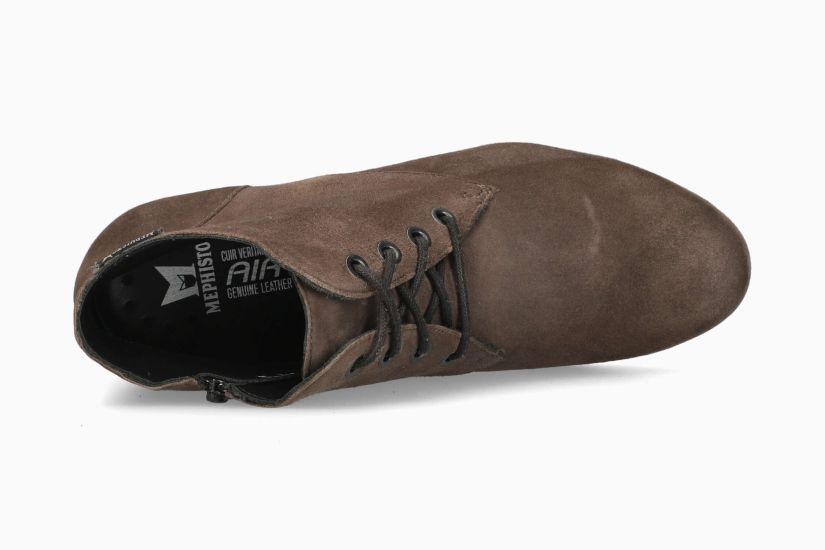 MEPHISTO GIUSTA N | Mujer Botas De Tacon Marron Cuero Terciopelo