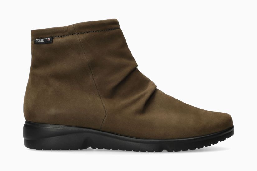MEPHISTO REZIA | Mujer Bota Verde Cuero Nubuck