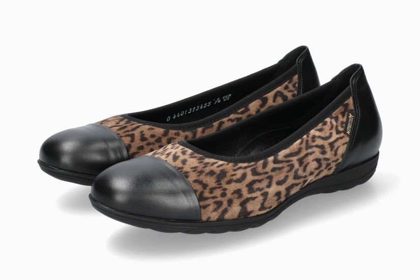 MEPHISTO ERIKA | Vrouwen Ballerines Zwart Leer Dierprint