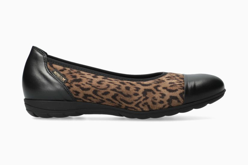 MEPHISTO ERIKA | Vrouwen Ballerines Zwart Leer Dierprint