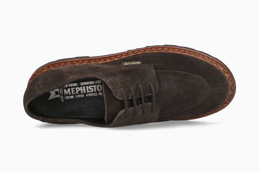 MEPHISTO SOLINE | Mujer Cosido Goodyear / Noruega MarrÓn Oscuro Cuero Terciopelo