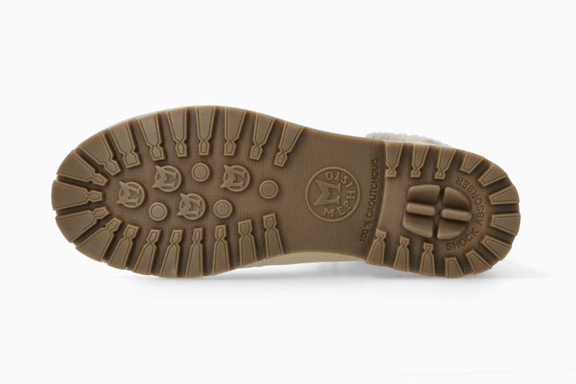MEPHISTO ZELDA | Mujer Bota Beige Cuero Efecto Agrietados