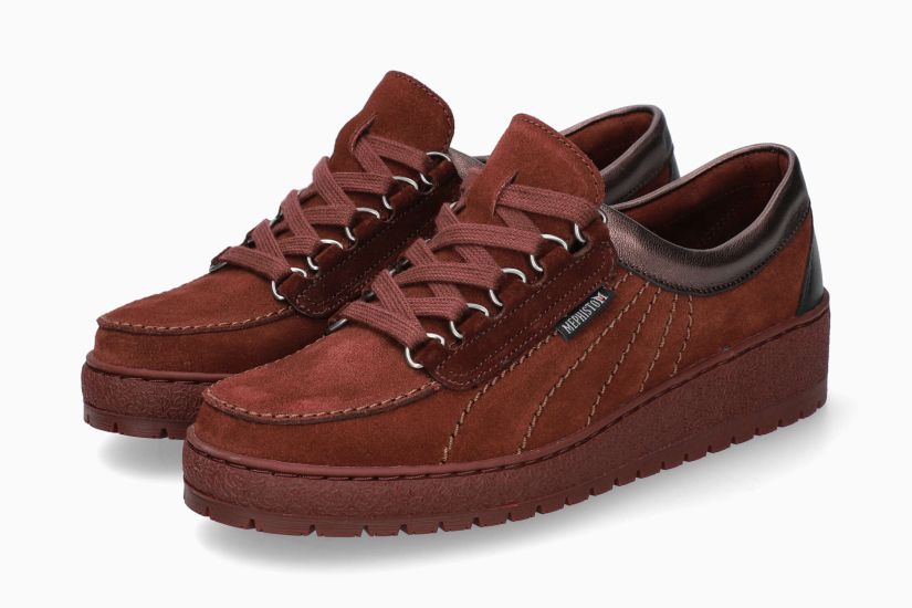 MEPHISTO LADY | Vrouwen Originals Donkerrood Leer Velouwen