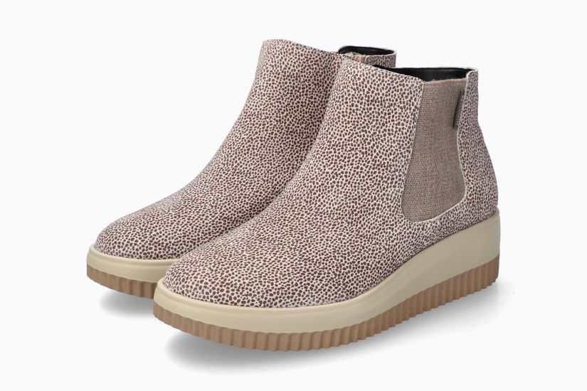 MEPHISTO BIONDA | Mujer Bota Gris Cuero Impresion Fantasia