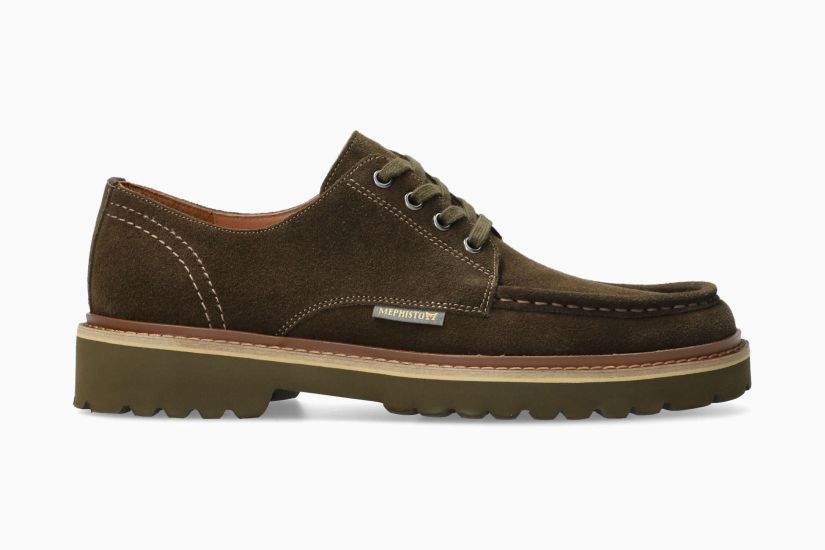 MEPHISTO ALESSANDRO | Men Business Shoes Green Leather Velvet