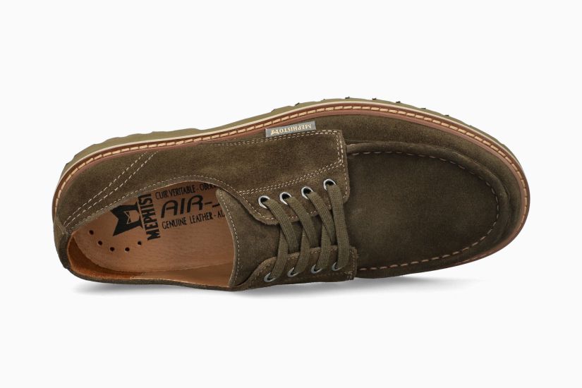 MEPHISTO ALESSANDRO | Men Business Shoes Green Leather Velvet