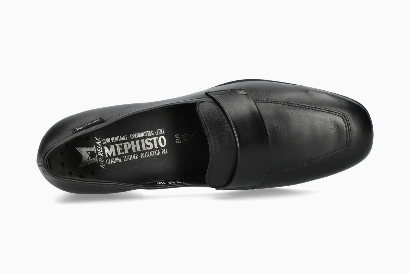 MEPHISTO JOSEPHINE | Mujer Mocasines Negro Cuero Liso