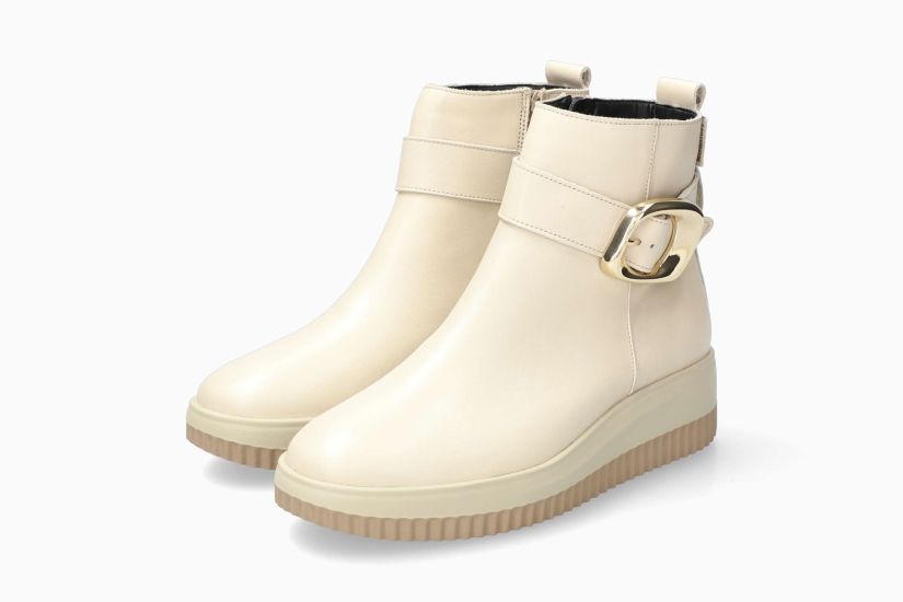 MEPHISTO BADIA | Mujer Bota Beige Cuero Liso