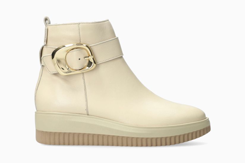 MEPHISTO BADIA | Mujer Bota Beige Cuero Liso