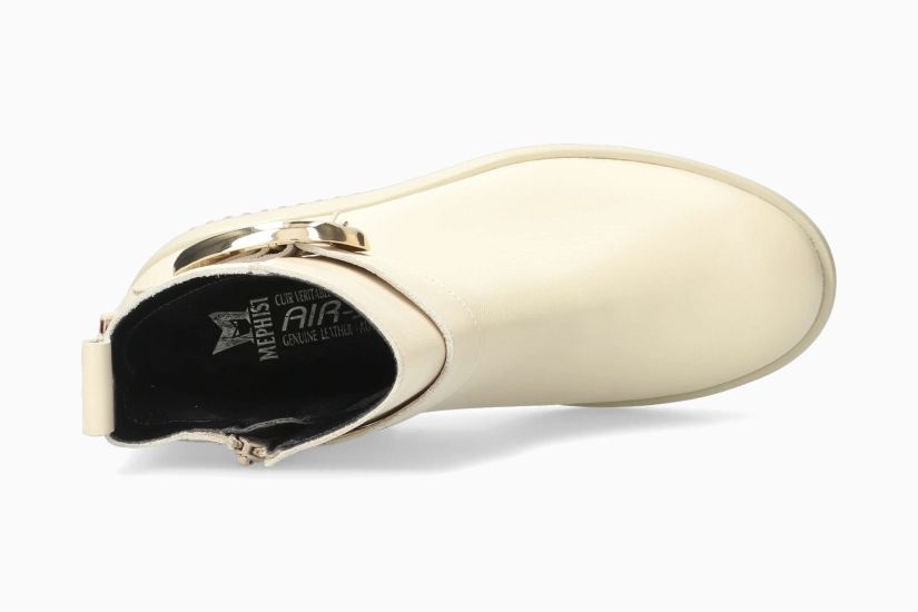 MEPHISTO BADIA | Mujer Bota Beige Cuero Liso
