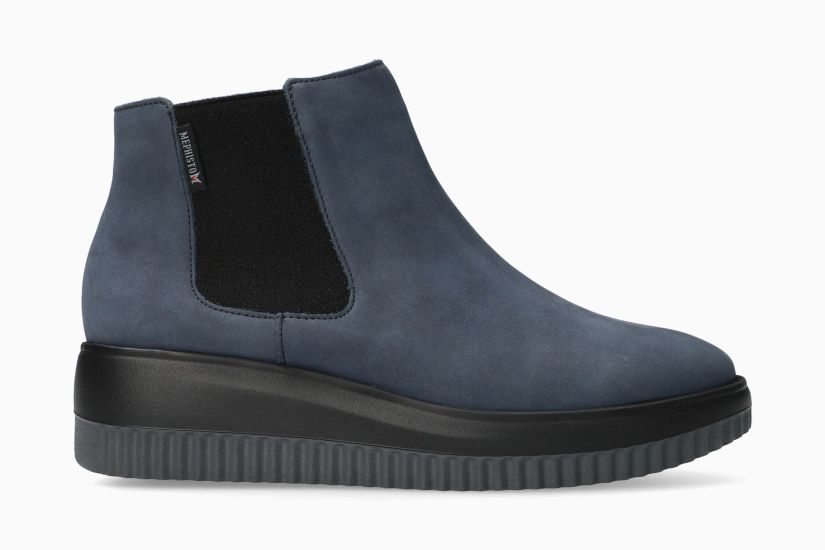 MEPHISTO BIONDA | Mujer Bota Azul Cuero Nubuck