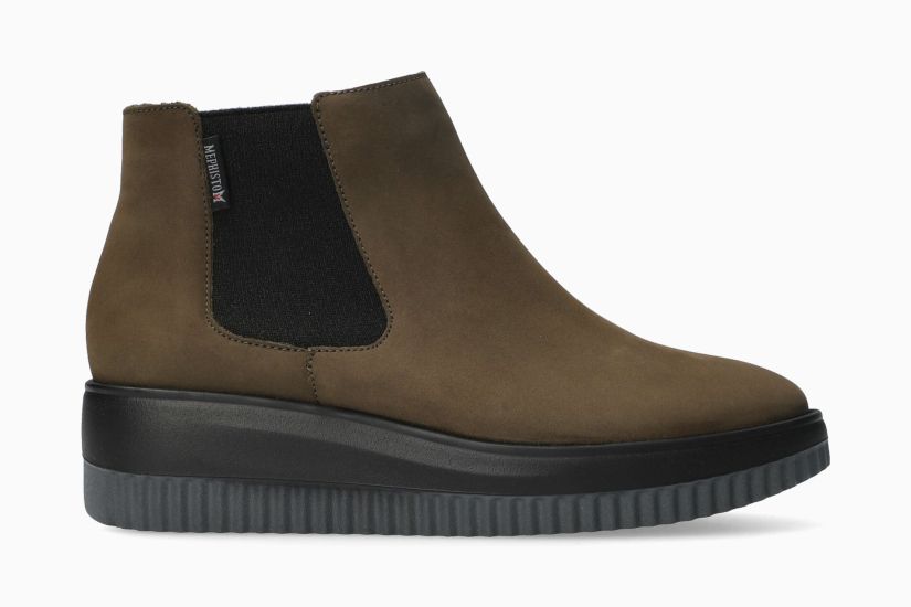 MEPHISTO BIONDA | Mujer Bota Verde Cuero Nubuck