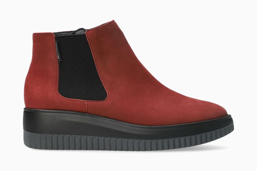MEPHISTO BIONDA | Mujer Bota Rojo Oscuro Cuero Nubuck