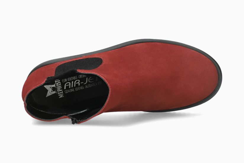 MEPHISTO BIONDA | Mujer Bota Rojo Oscuro Cuero Nubuck