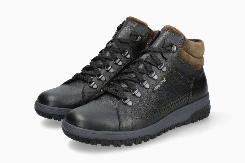 MEPHISTO PITT | Herren Outdoor Schuhe Schwarz Leder Glatt
