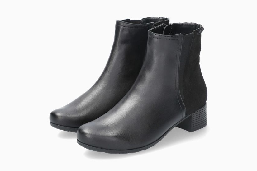 MEPHISTO GENNIFER | Mujer Botas De Tacon Negro Cuero Liso