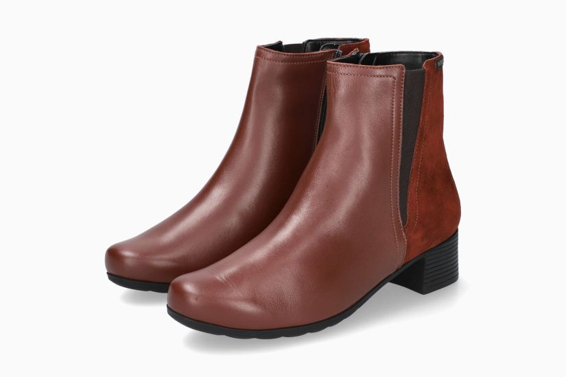 MEPHISTO GENNIFER | Mujer Botas De Tacon MarrÓn Oscuro Cuero Liso