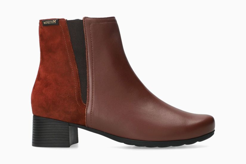 MEPHISTO GENNIFER | Mujer Botas De Tacon MarrÓn Oscuro Cuero Liso